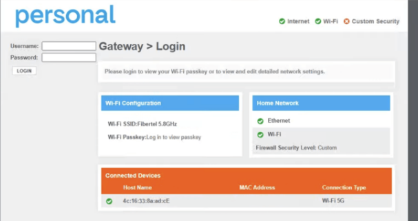 Personal Modem Login
