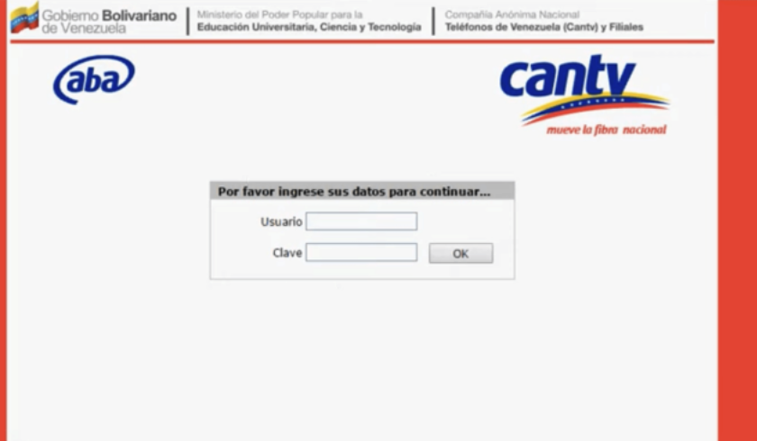 CANTV Modem Login
