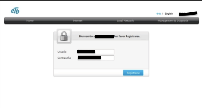 ETB Modem Login
