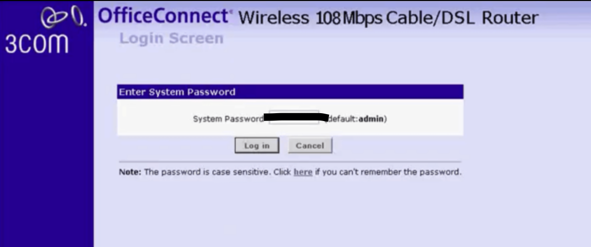 3Com Router Login 